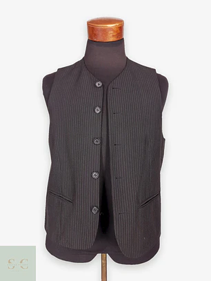 Chaleco Gilet Angelo Litrico Negro Rayas Talla S