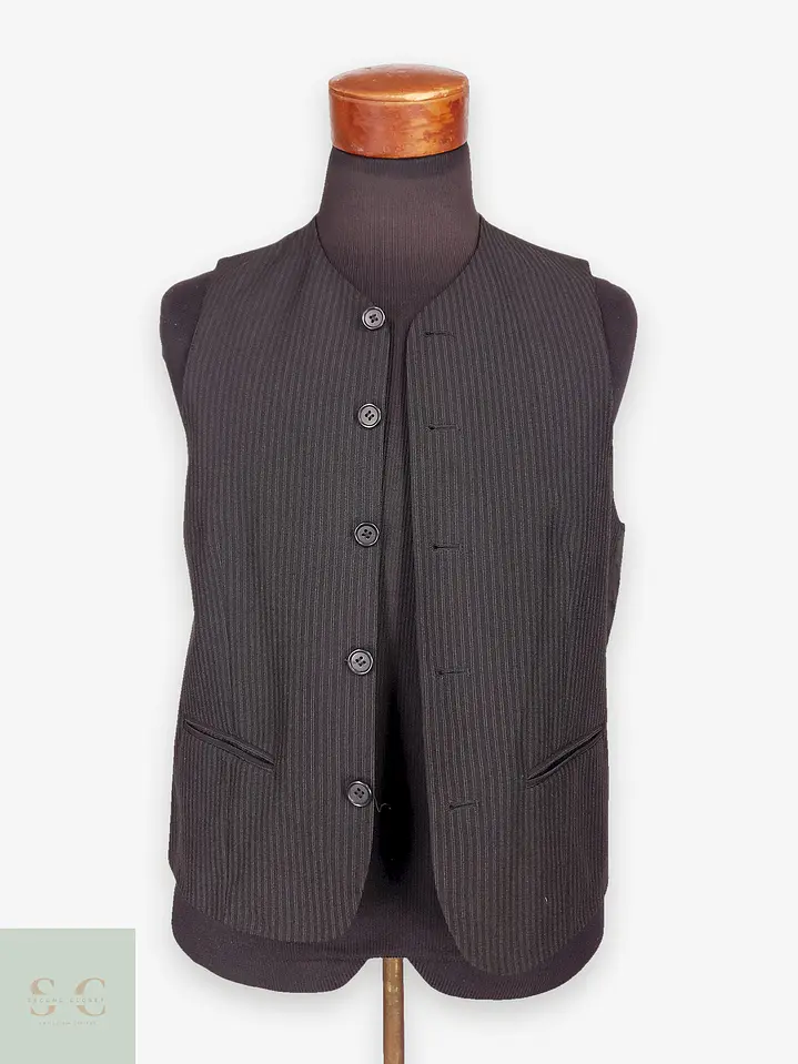 Chaleco Gilet Angelo Litrico Negro Rayas Talla S 1