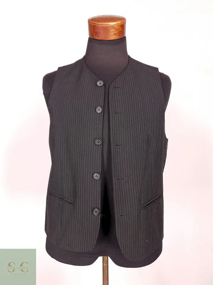 Chaleco Gilet Angelo Litrico Negro Rayas Talla S 2