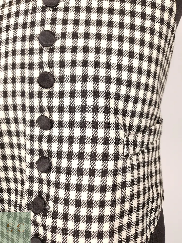 Chaleco Gilet Blanco y Negro Cuadros – Talla S 3