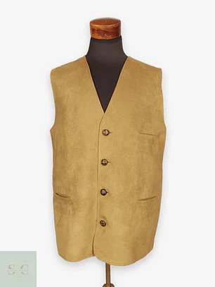 Chaleco Gilet Café Efecto Gamuza – Talla LXL