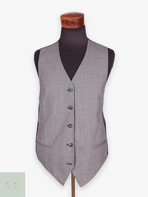 Chaleco - Gilet Plomo Gris Reversible Mezcla Lana Virgen Talla M