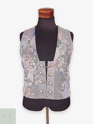 Chaleco - Gilet Flores Talla M MUJER