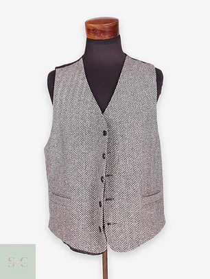 Chaleco Gilet Mans Gris Espiga Lana Virgen Talla LXL