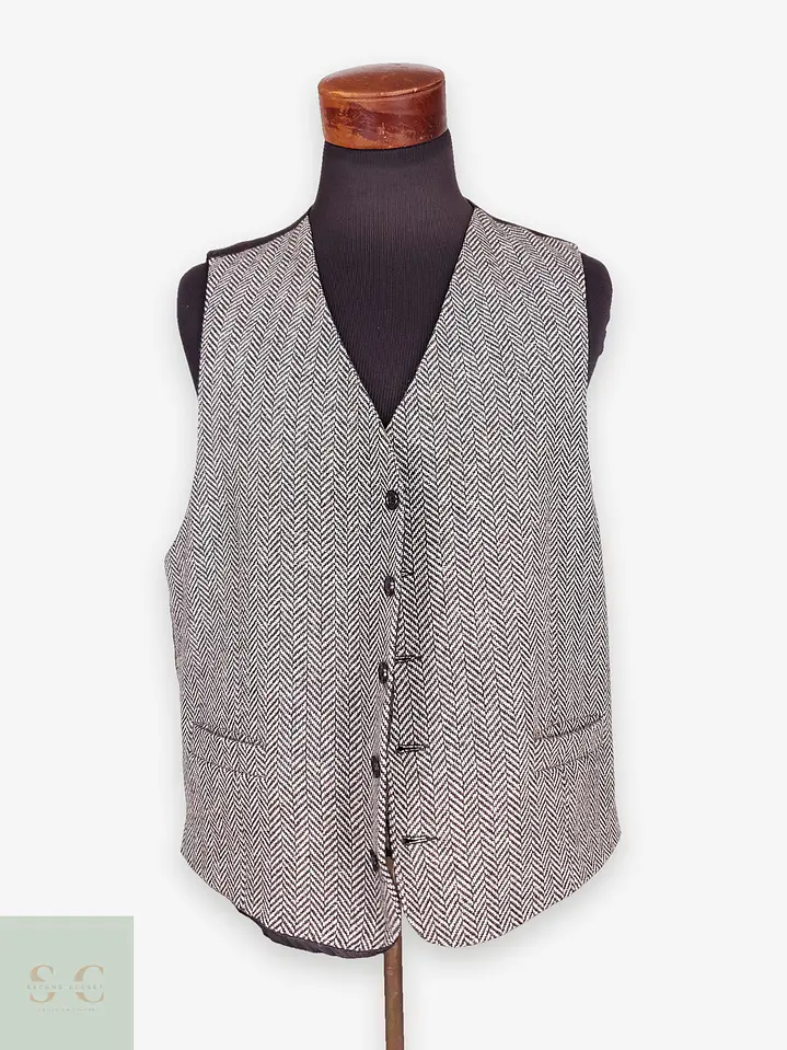 Chaleco Gilet Mans Gris Espiga Lana Virgen Talla LXL 1