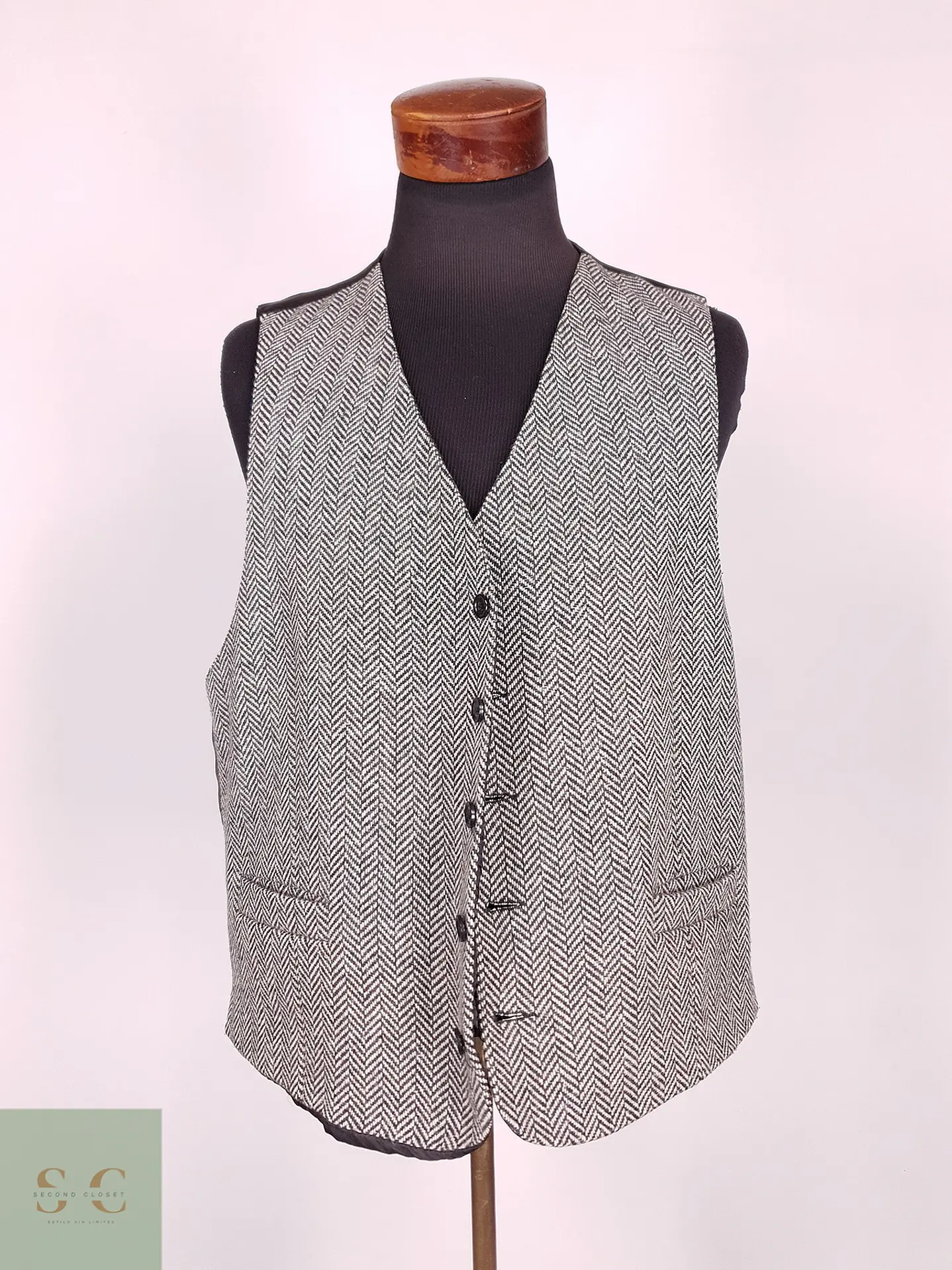 Chaleco Gilet Mans Gris Espiga Lana Virgen Talla LXL 2