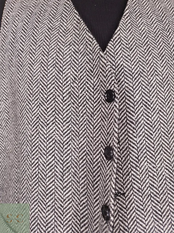 Chaleco Gilet Mans Gris Espiga Lana Virgen Talla LXL 3