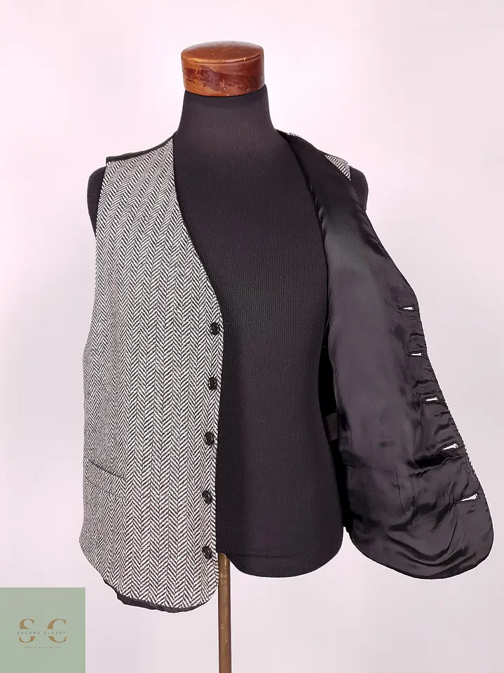 Chaleco Gilet Mans Gris Espiga Lana Virgen Talla LXL 5