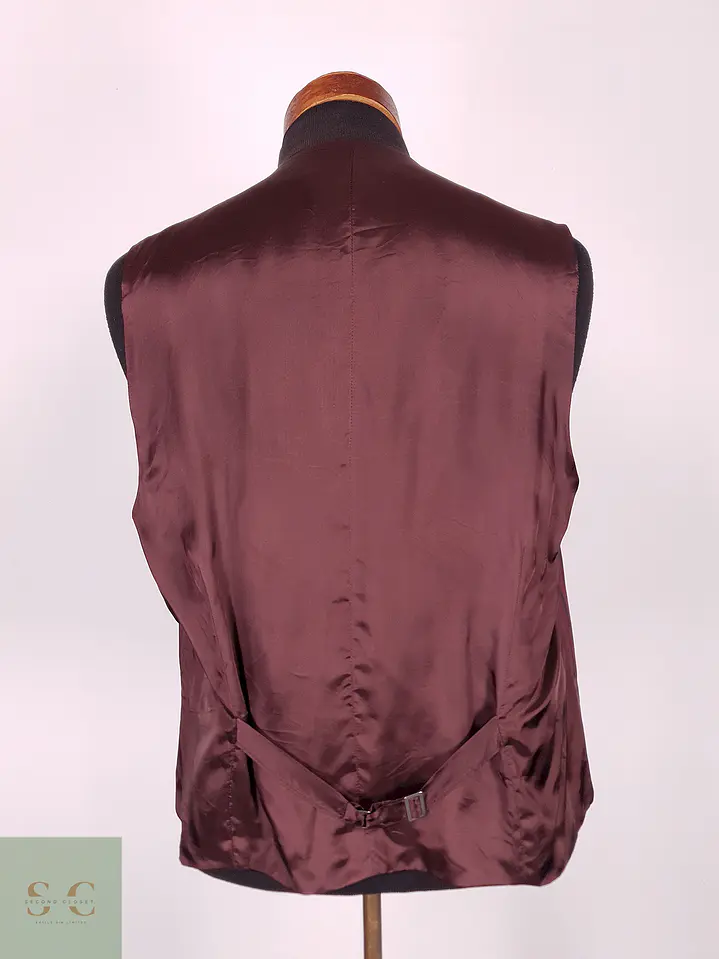 Chaleco Gilet Wilvorst Burdeos Rayas – Botones Forrados – Talla ML 4