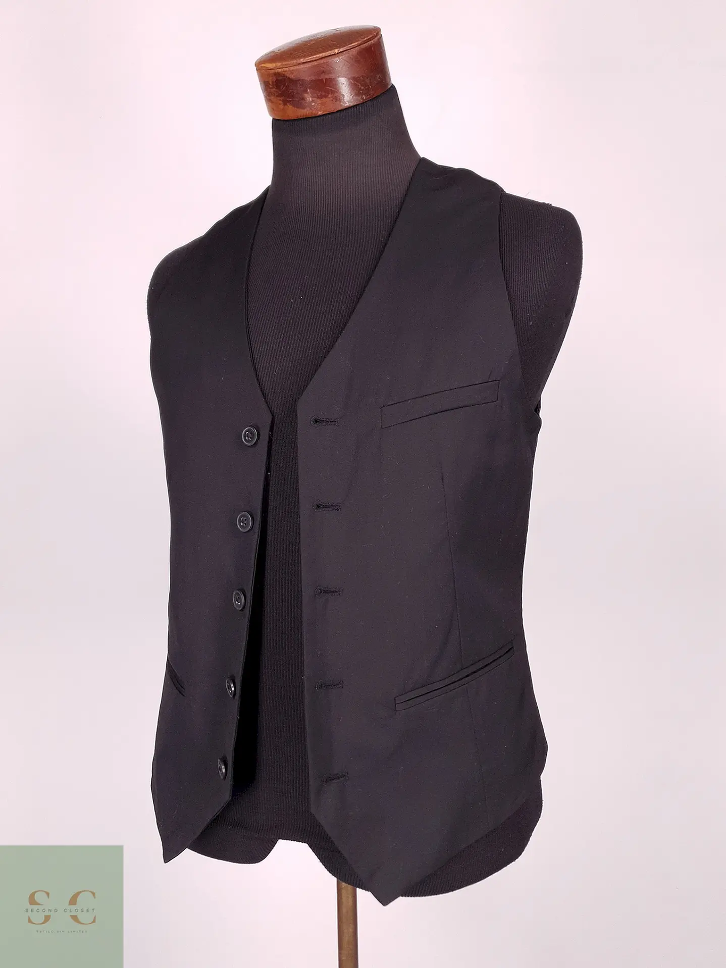 Chaleco Gilet H&M Negro Mezcla Lana – Talla XS 4