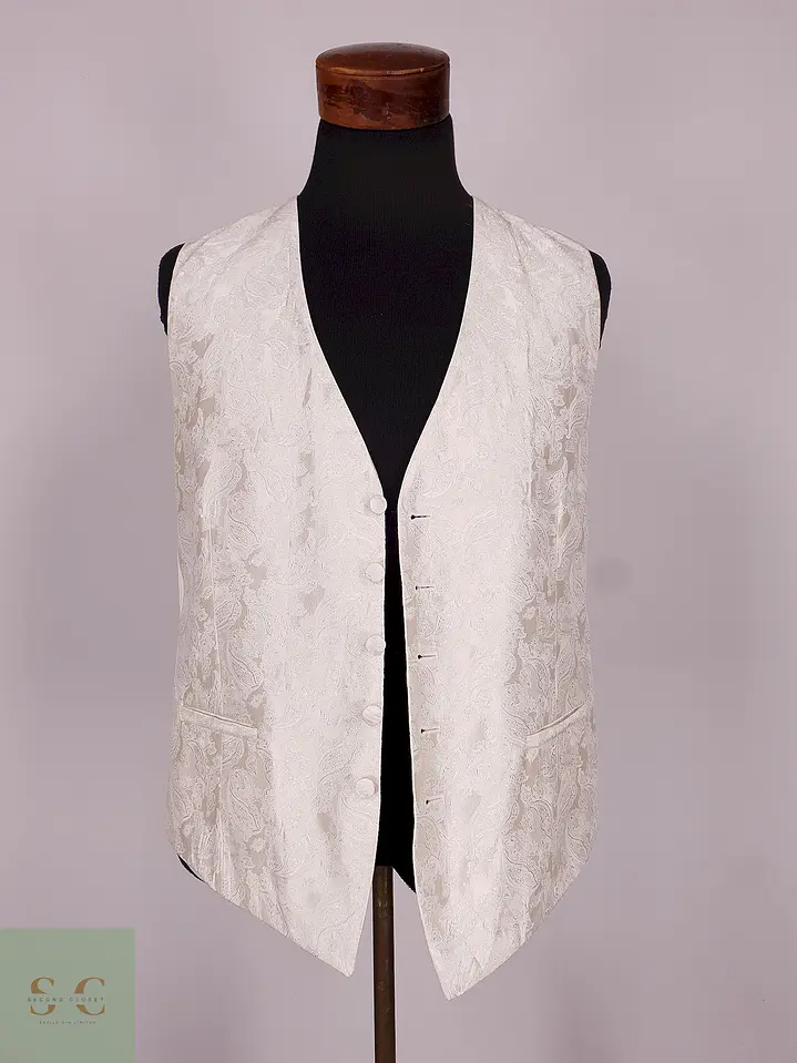 Chaleco - Gilet Wilvorst Blanco Hueso Botones Forrados Talla SM 2