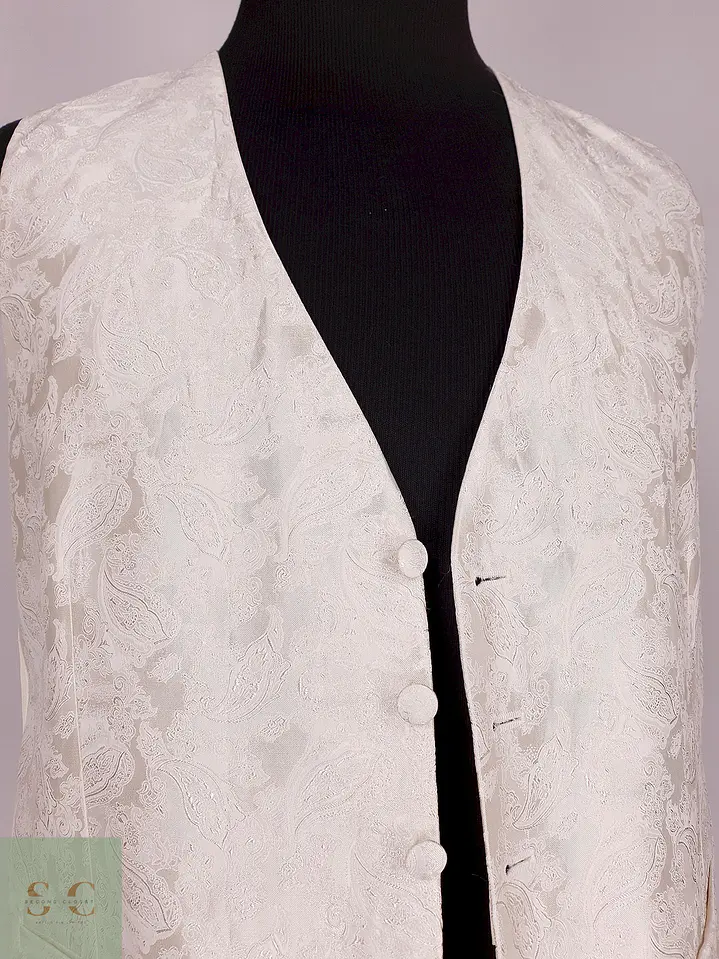 Chaleco - Gilet Wilvorst Blanco Hueso Botones Forrados Talla SM 3
