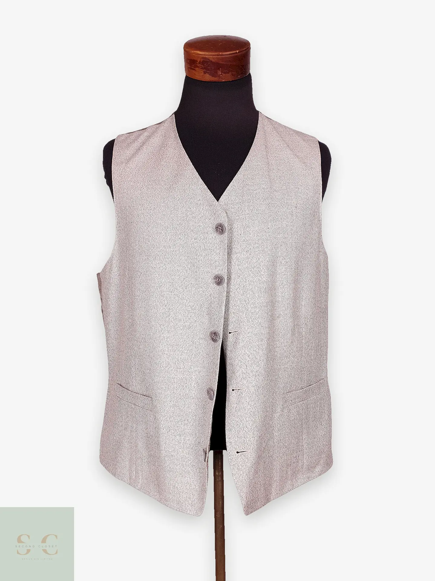 Chaleco Gilet Gris – Viscosa Lino – Talla ML 1