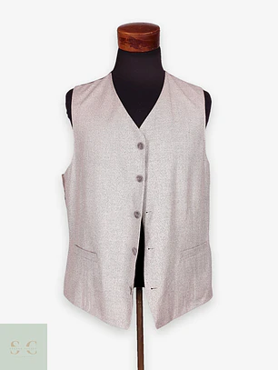 Chaleco Gilet Gris – Viscosa Lino – Talla ML
