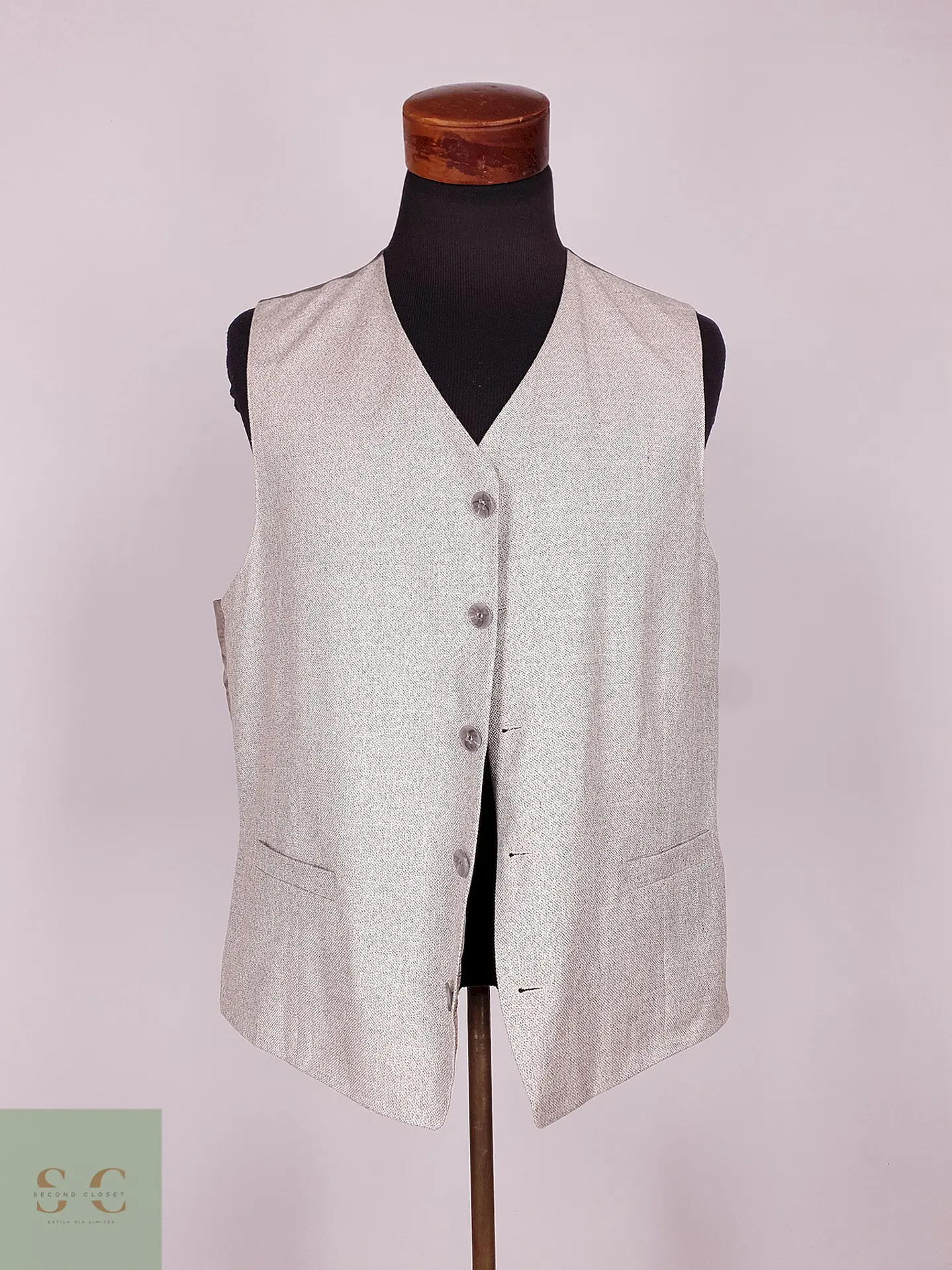 Chaleco Gilet Gris – Viscosa Lino – Talla ML 2