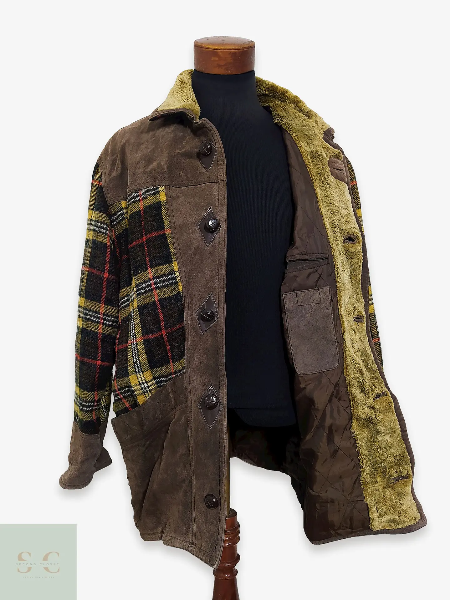 Chaqueta Cuero y Lana Vintage TALLA XL 1