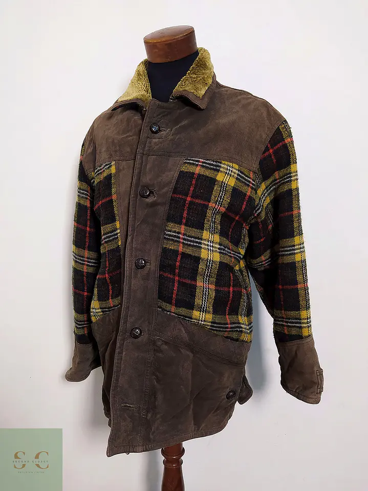 Chaqueta Cuero y Lana Vintage TALLA XL 3