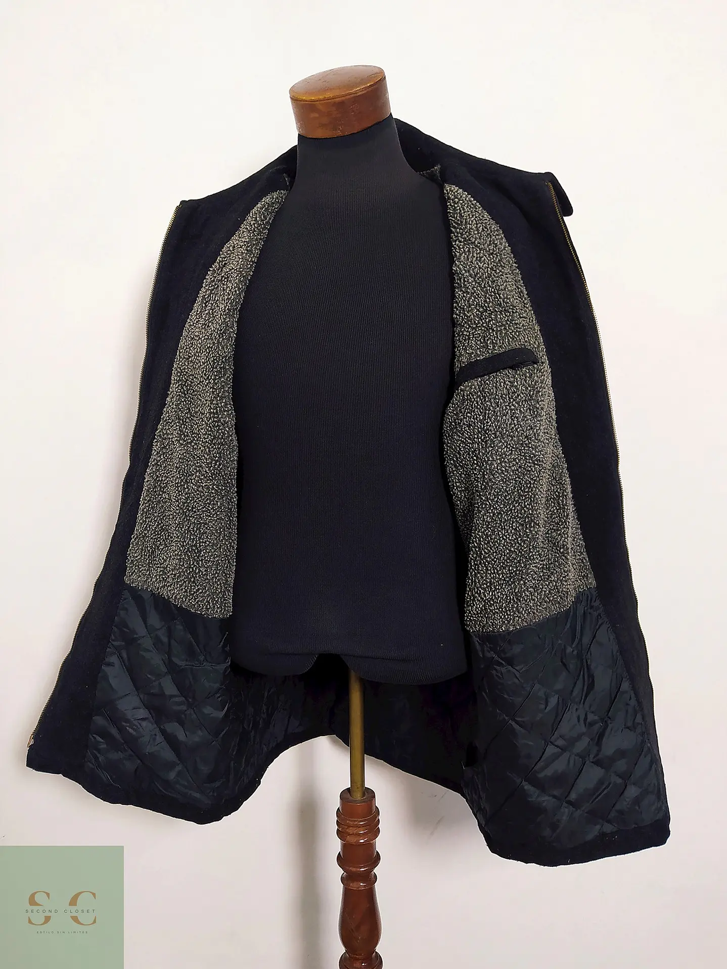 Abrigo Chaquetón Pull & Bear Lana Hombre TALLA XL 8