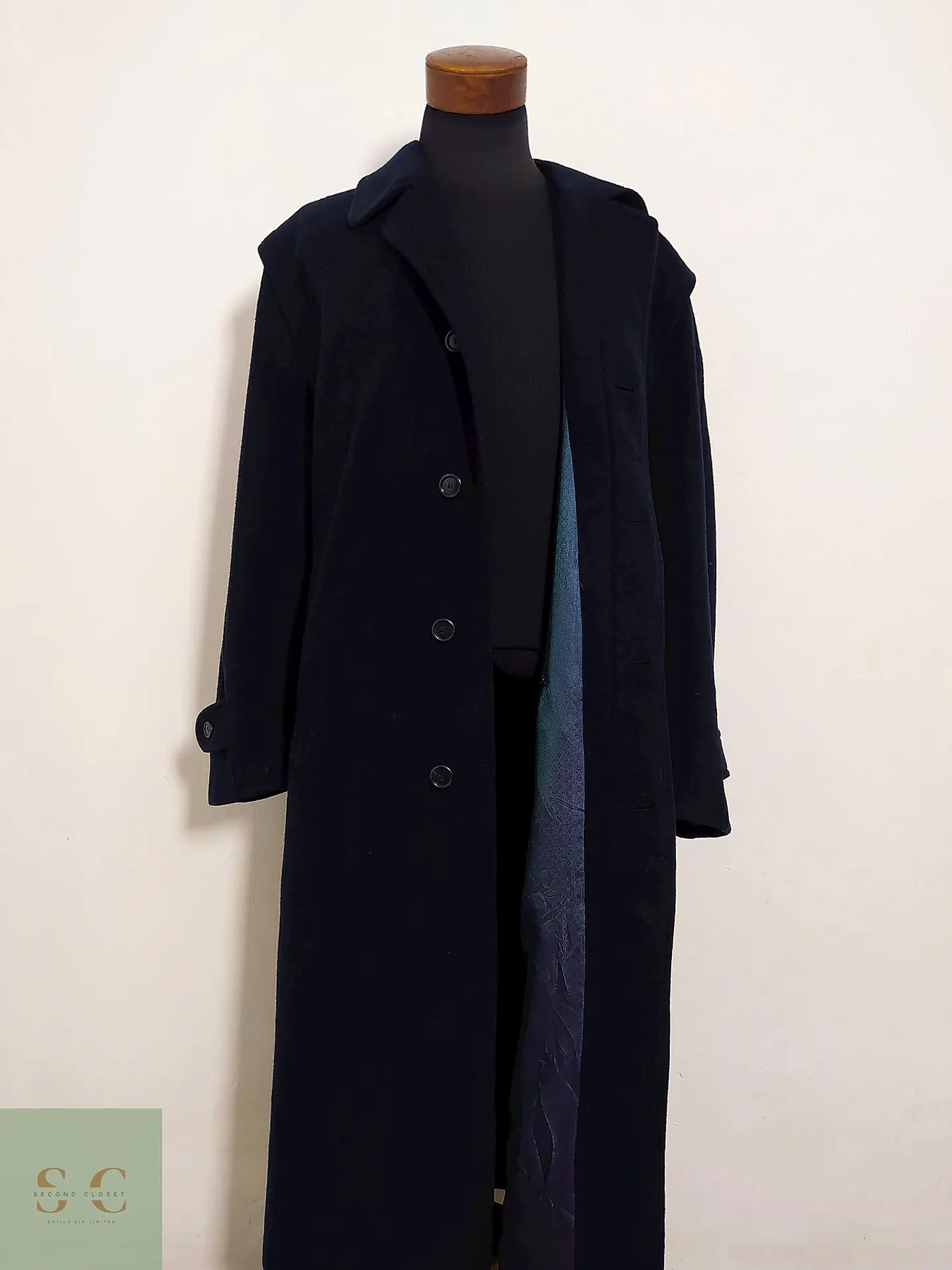 Abrigo Largo Westbury Azul Oscuro – Lana Blend Premium – Talla 2XL 4