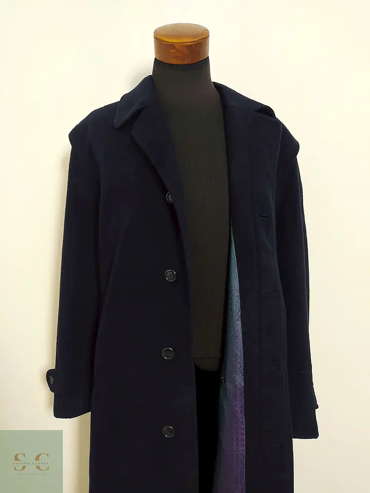 Abrigo Largo Westbury Azul Oscuro – Lana Blend Premium – Talla 2XL 7