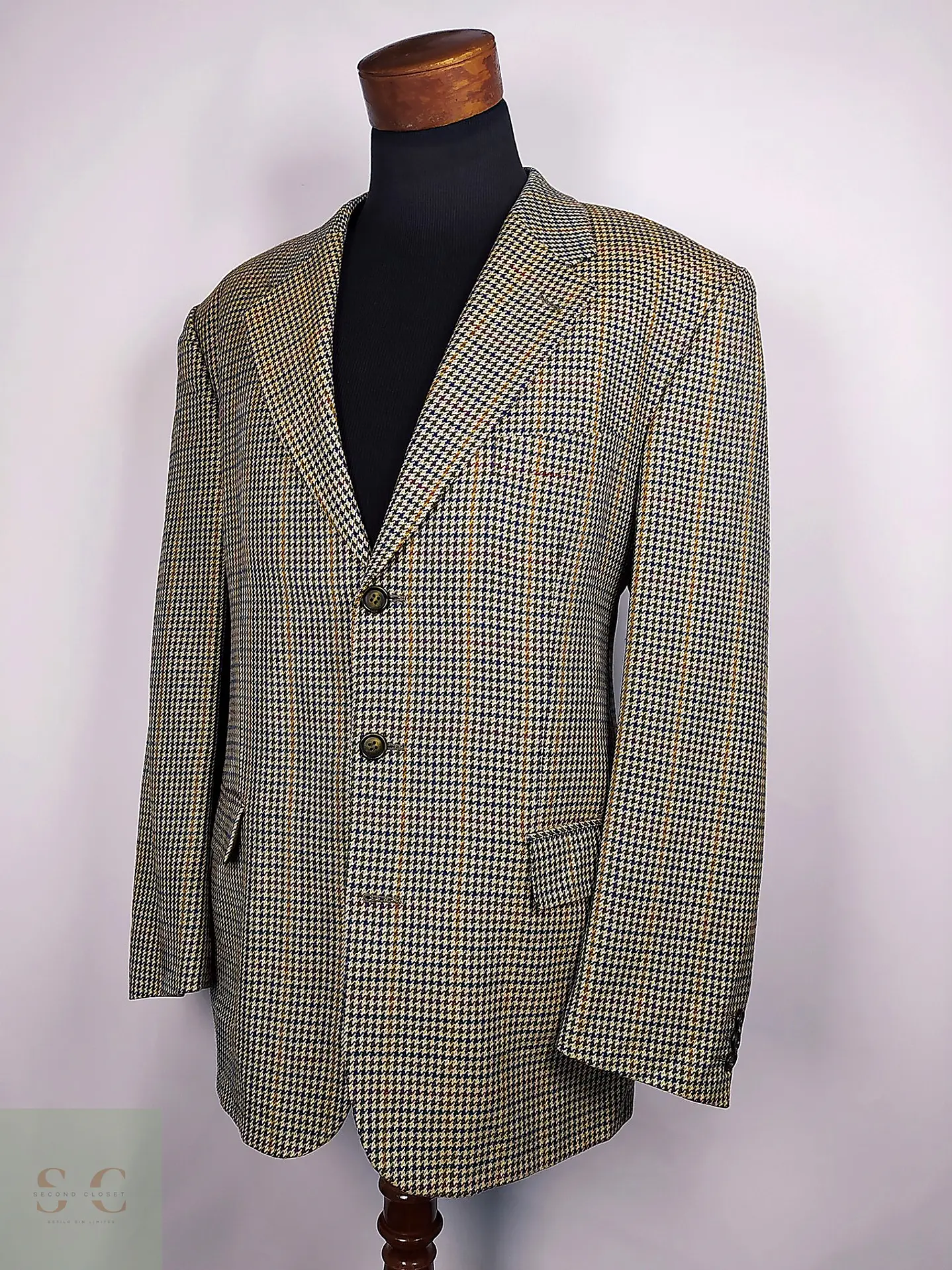 Blazer de Tweed con Cuadro Inglés Franco Callegari Talla XL/XXL 2