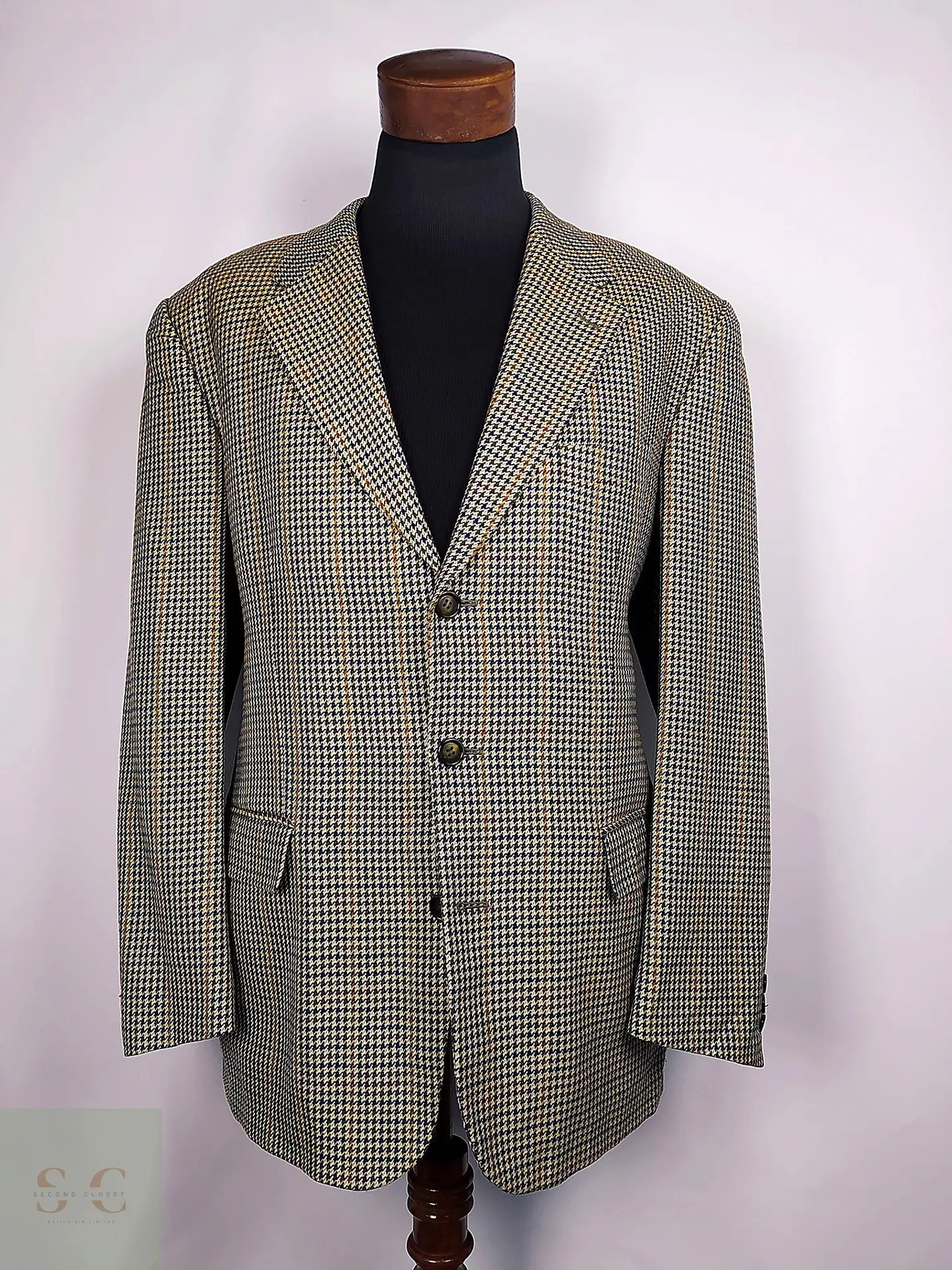 Blazer de Tweed con Cuadro Inglés Franco Callegari Talla XL/XXL 3