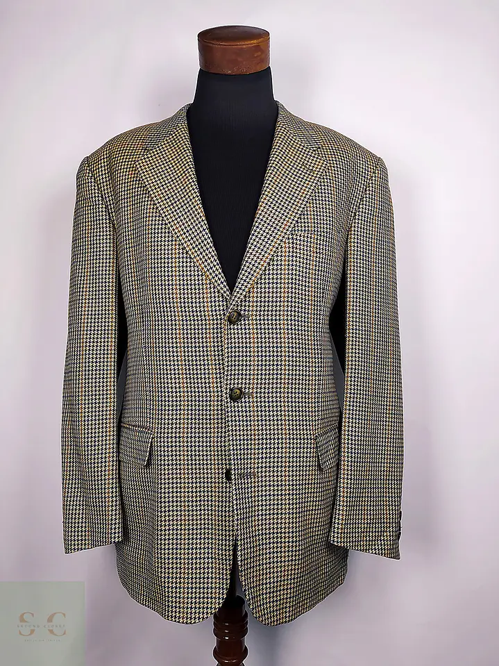 Blazer de Tweed con Cuadro Inglés Franco Callegari Talla XL/XXL 3