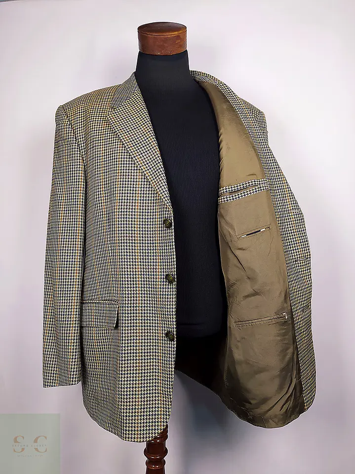 Blazer de Tweed con Cuadro Inglés Franco Callegari Talla XL/XXL 4