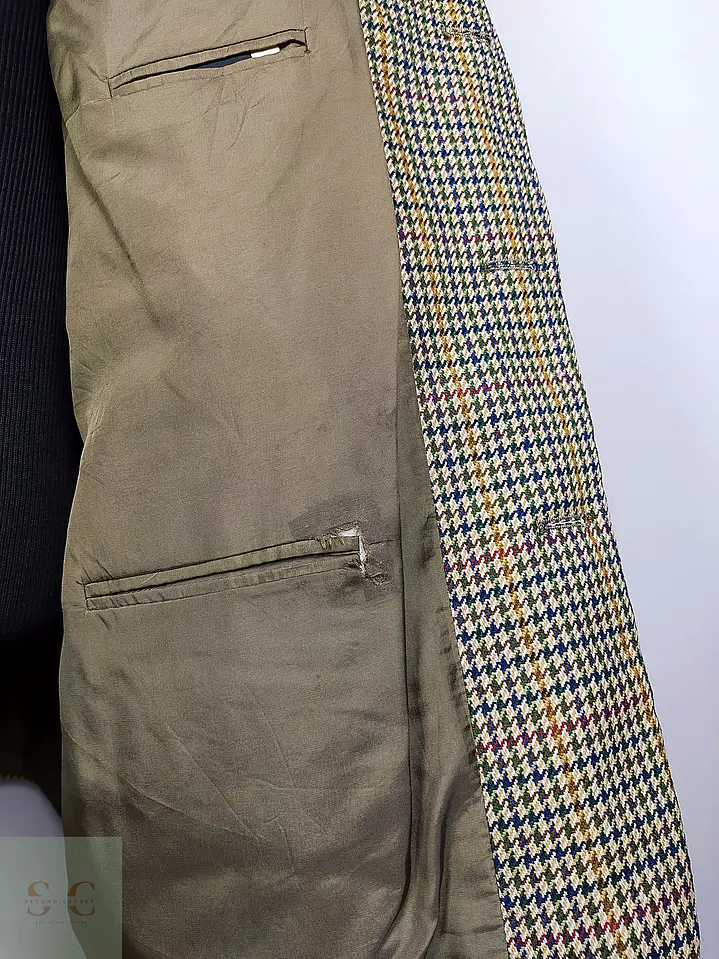 Blazer de Tweed con Cuadro Inglés Franco Callegari Talla XL/XXL 9