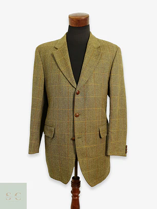 Blazer de Lana Virgen en Tejido Espiga Camel Toyner Talla L/XL