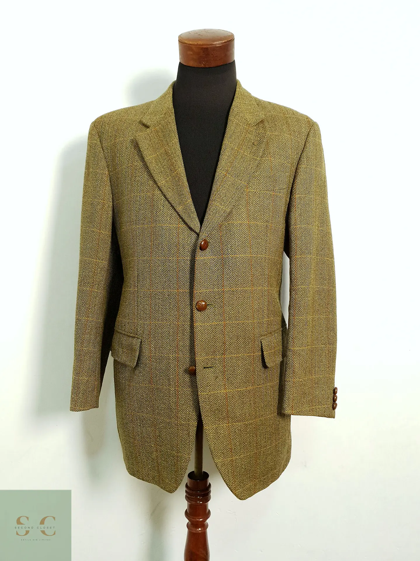 Blazer de Lana Virgen en Tejido Espiga Camel Toyner Talla L/XL 2