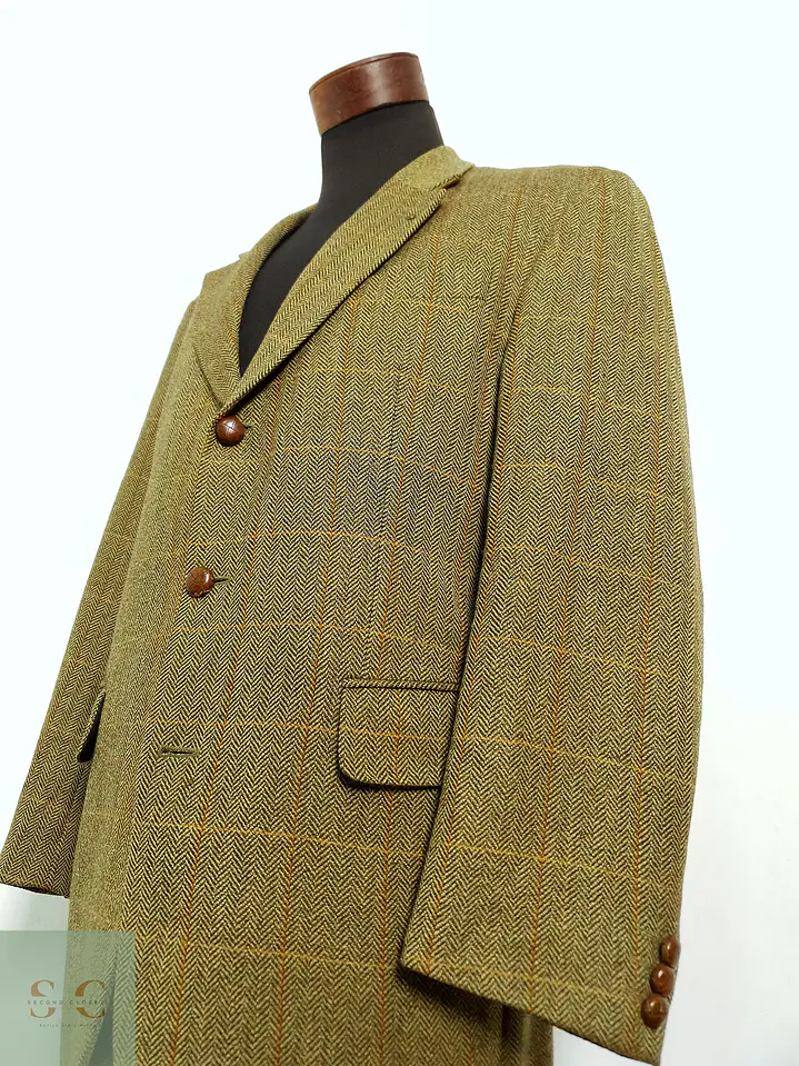 Blazer de Lana Virgen en Tejido Espiga Camel Toyner Talla L/XL 5