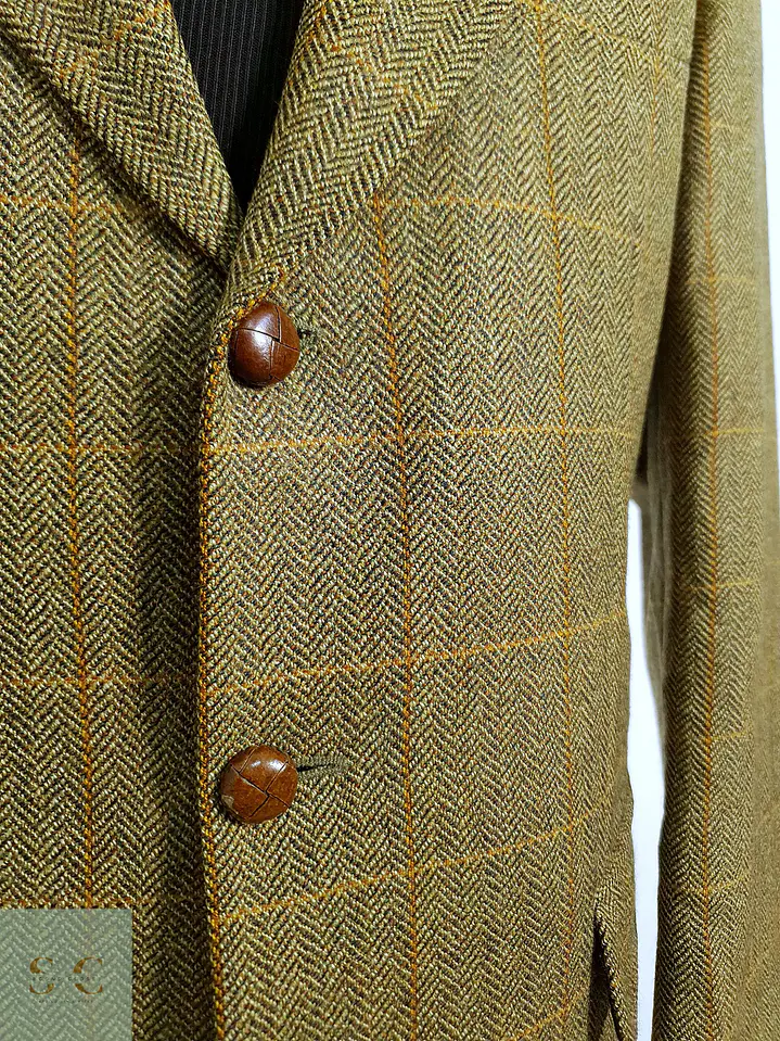 Blazer de Lana Virgen en Tejido Espiga Camel Toyner Talla L/XL 7
