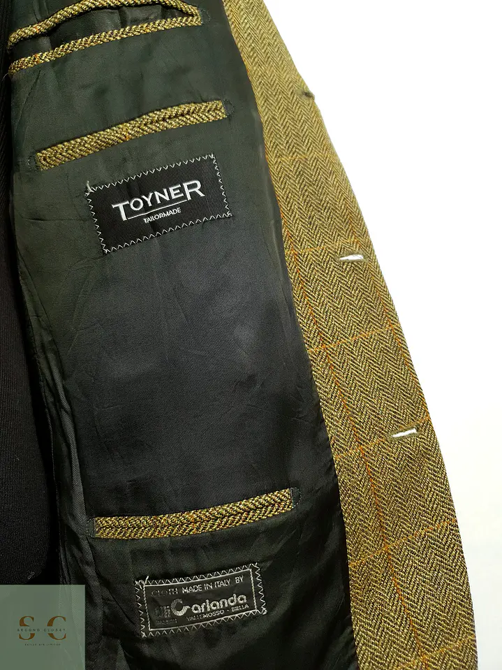 Blazer de Lana Virgen en Tejido Espiga Camel Toyner Talla L/XL 9