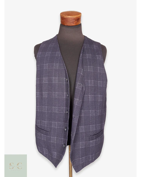 Chaleco Sastre de Algodón a Cuadros Montego Talla LXL