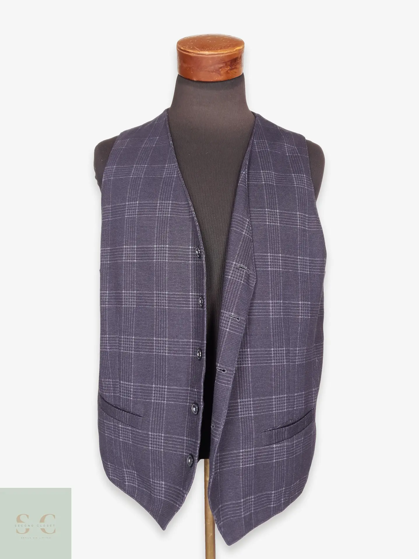 Chaleco Sastre de Algodón a Cuadros Montego Talla LXL 1