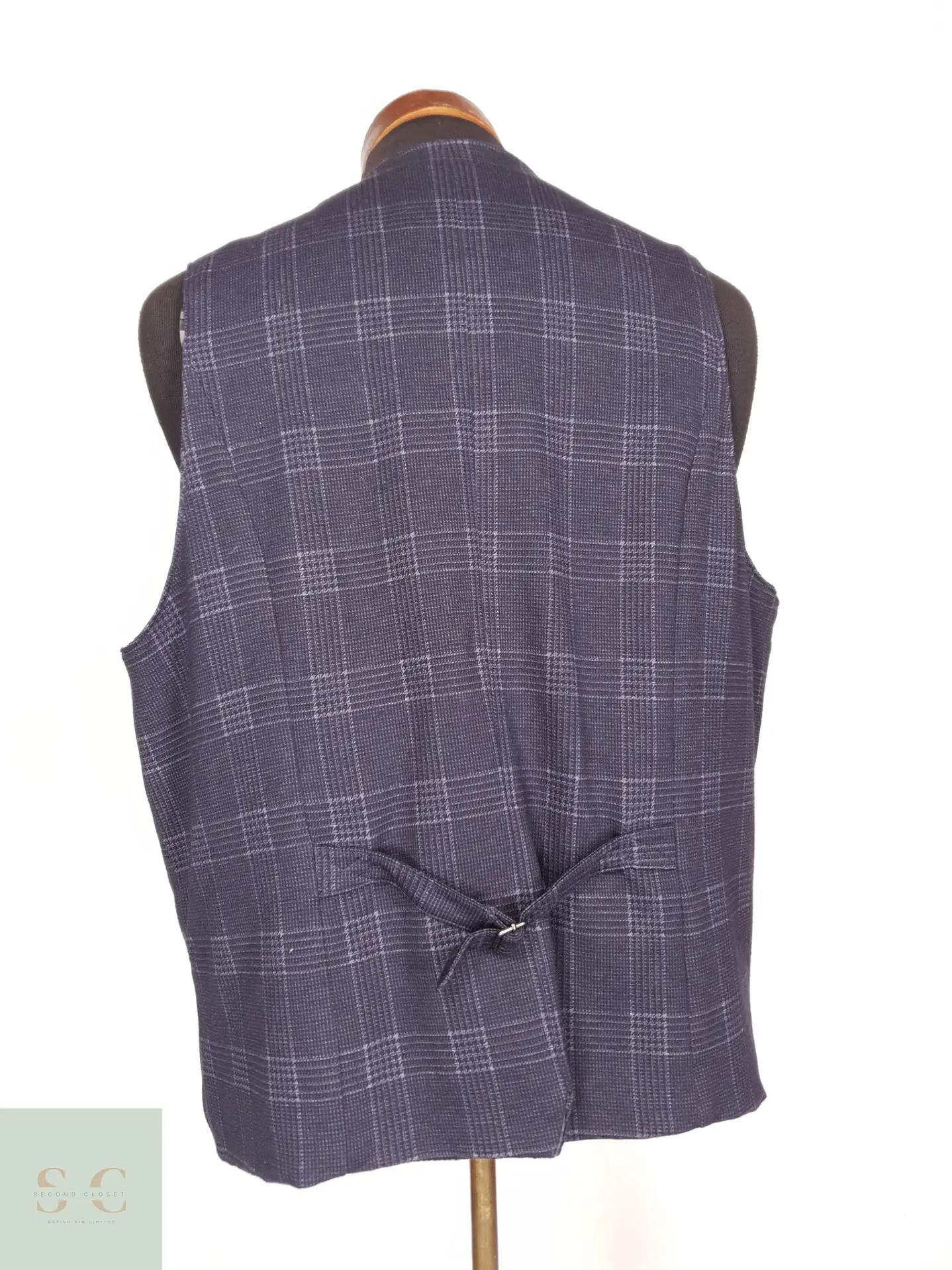 Chaleco Sastre de Algodón a Cuadros Montego Talla LXL 4
