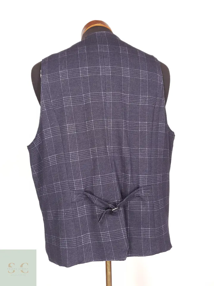 Chaleco Sastre de Algodón a Cuadros Montego Talla LXL 4