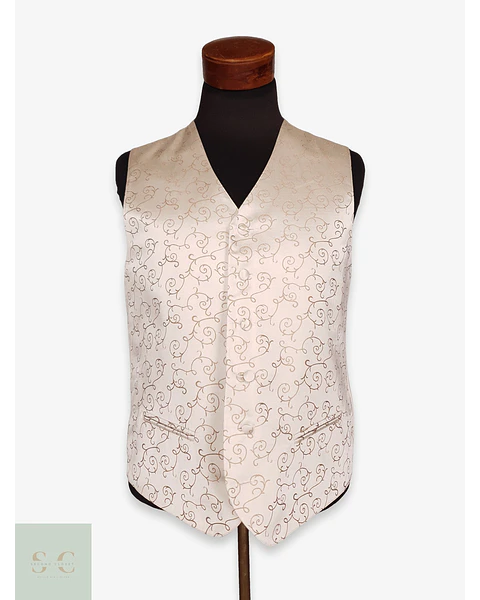 Chaleco Formal de Jacquard Arabesco Léo Balzamo Talla M