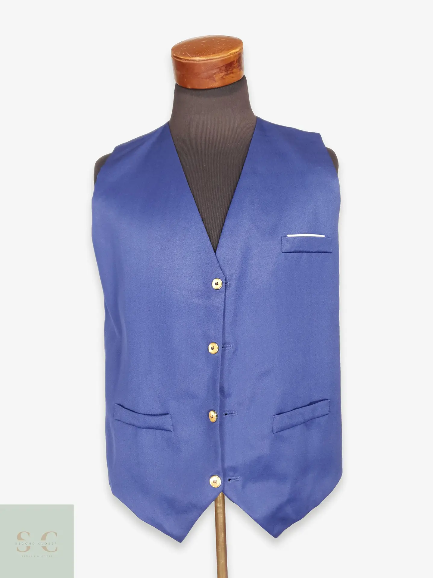 Chaleco Sastre Formal Azul Rey Talla L 1