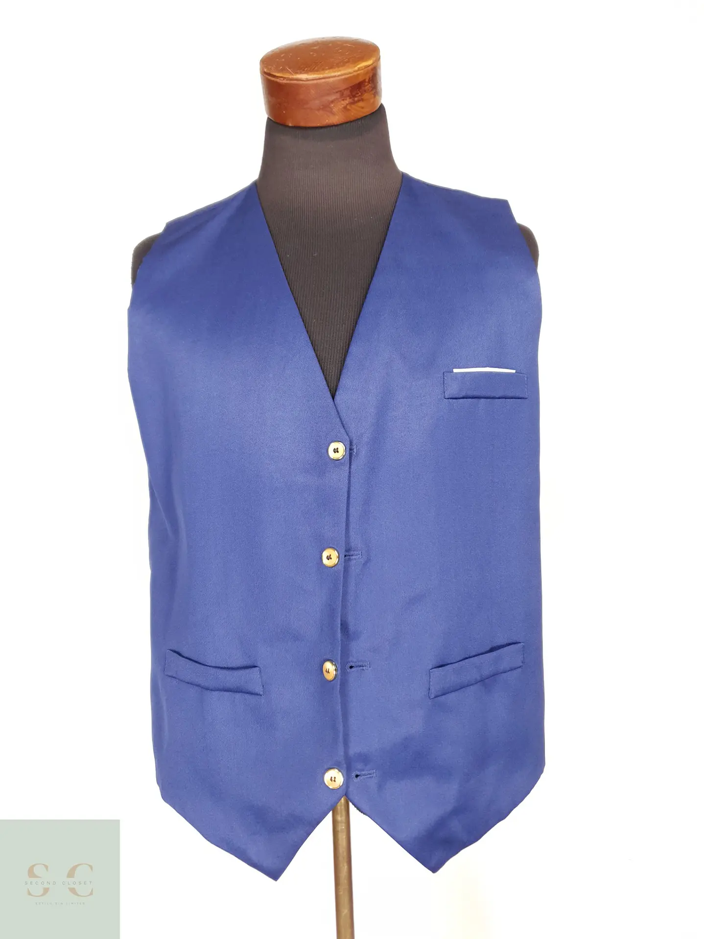 Chaleco Sastre Formal Azul Rey Talla L 2