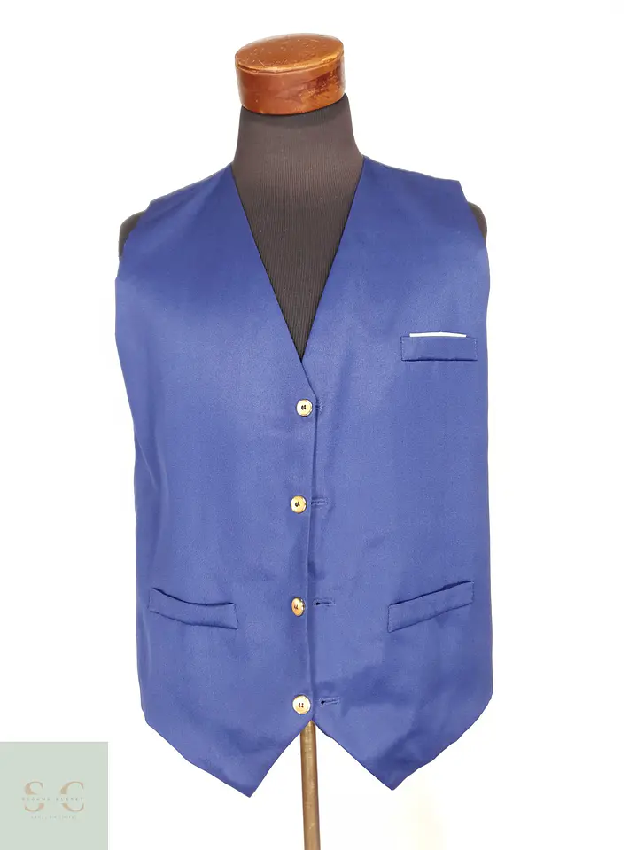 Chaleco Sastre Formal Azul Rey Talla L 2