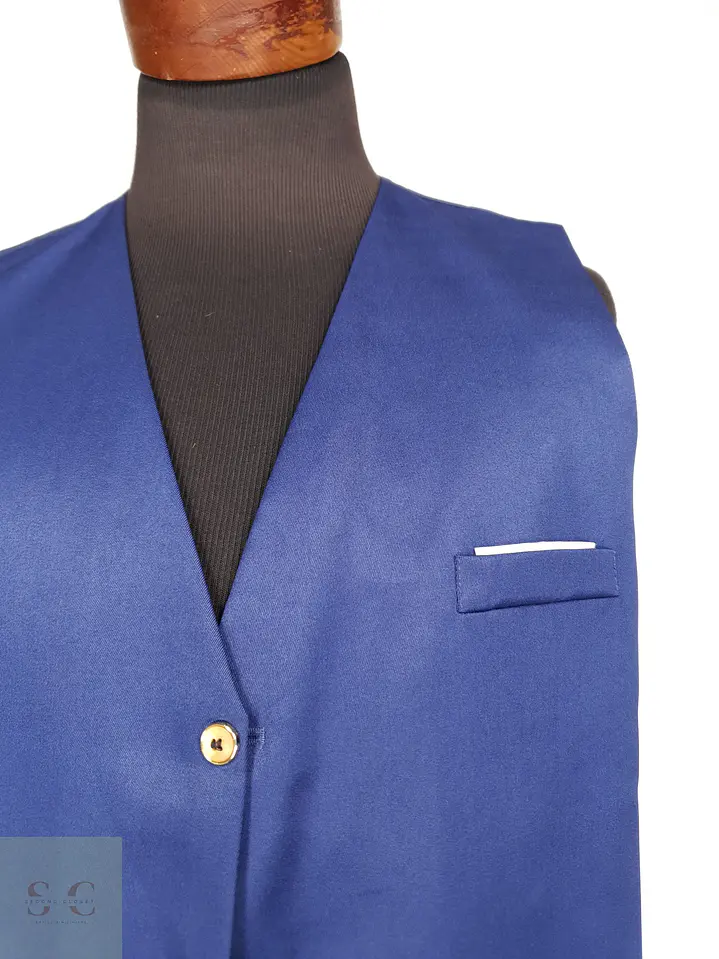 Chaleco Sastre Formal Azul Rey Talla L 3