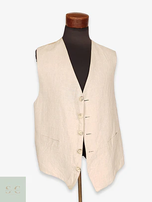 Chaleco Sastre de Lino Natural Talla LXL