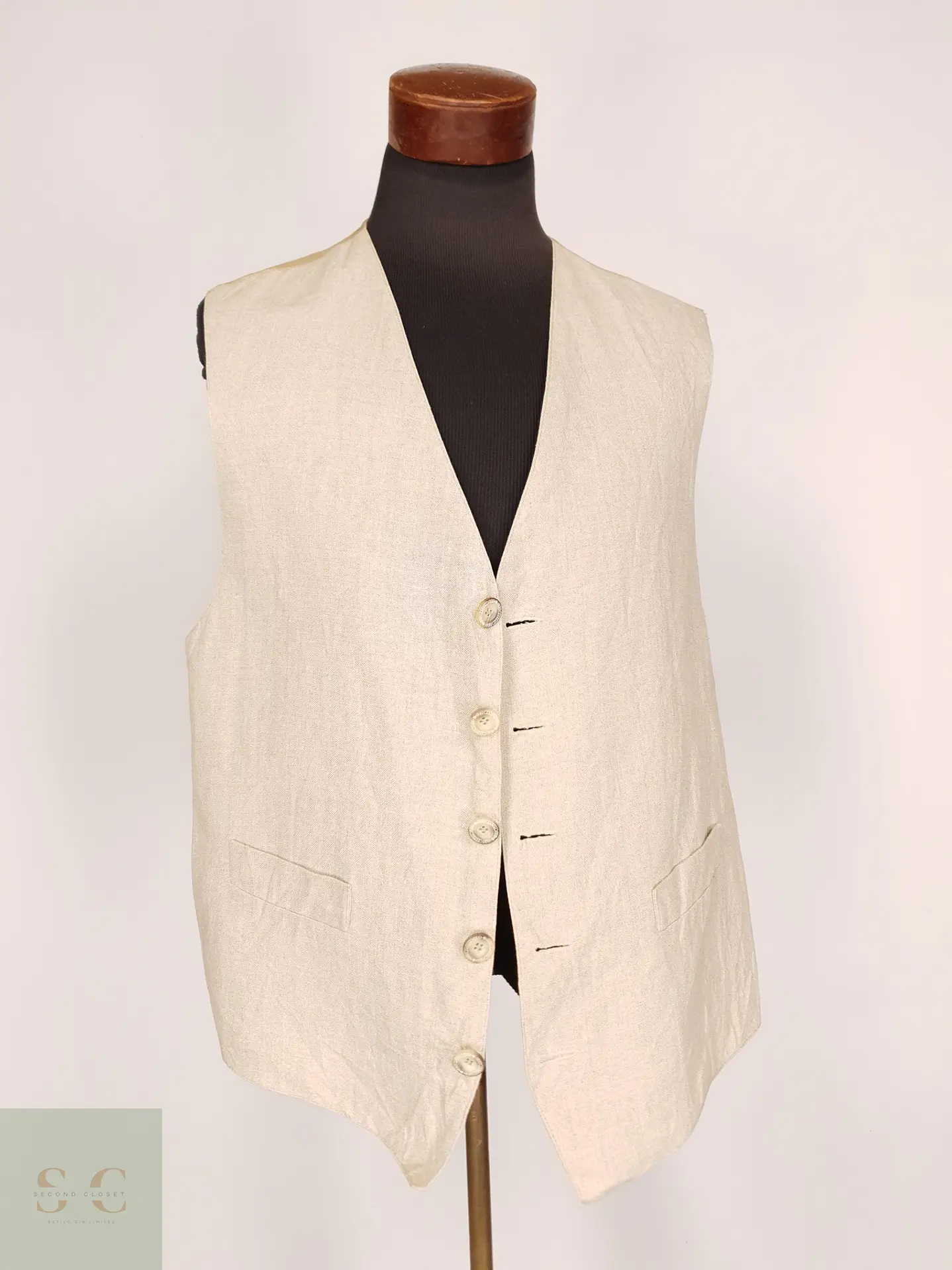 Chaleco Sastre de Lino Natural Talla LXL 2