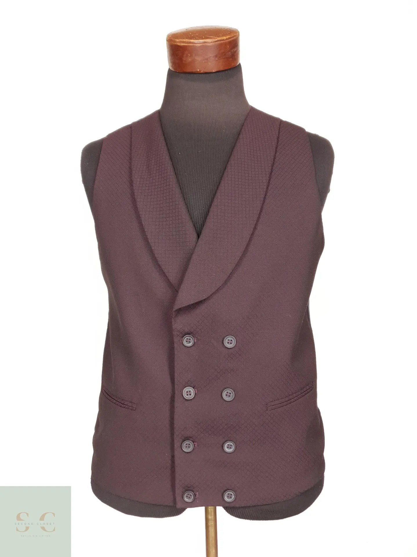 Gilet Sastre Cruzado con Solapa Chal Talla S 2