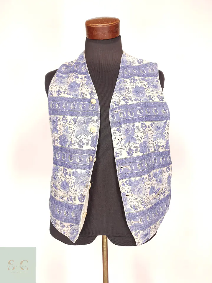 Chaleco Reversible de Lino Estampado Talla ML 2