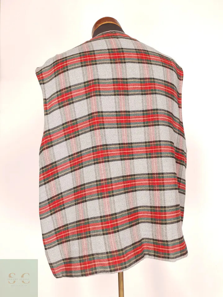 Chaleco Sastre Cruzado a Cuadros Tartán Talla XXXL 4