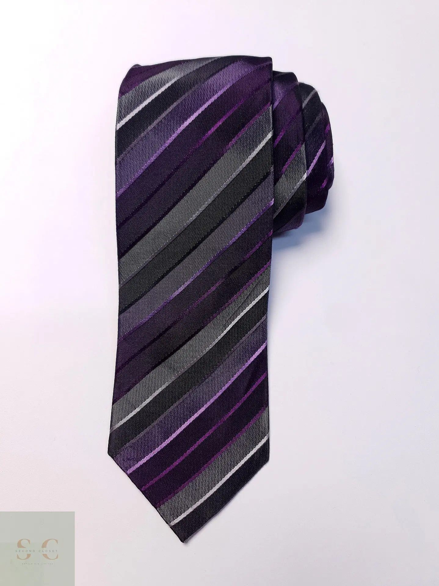 Corbata de Seda a Rayas Diagonales UNA 2