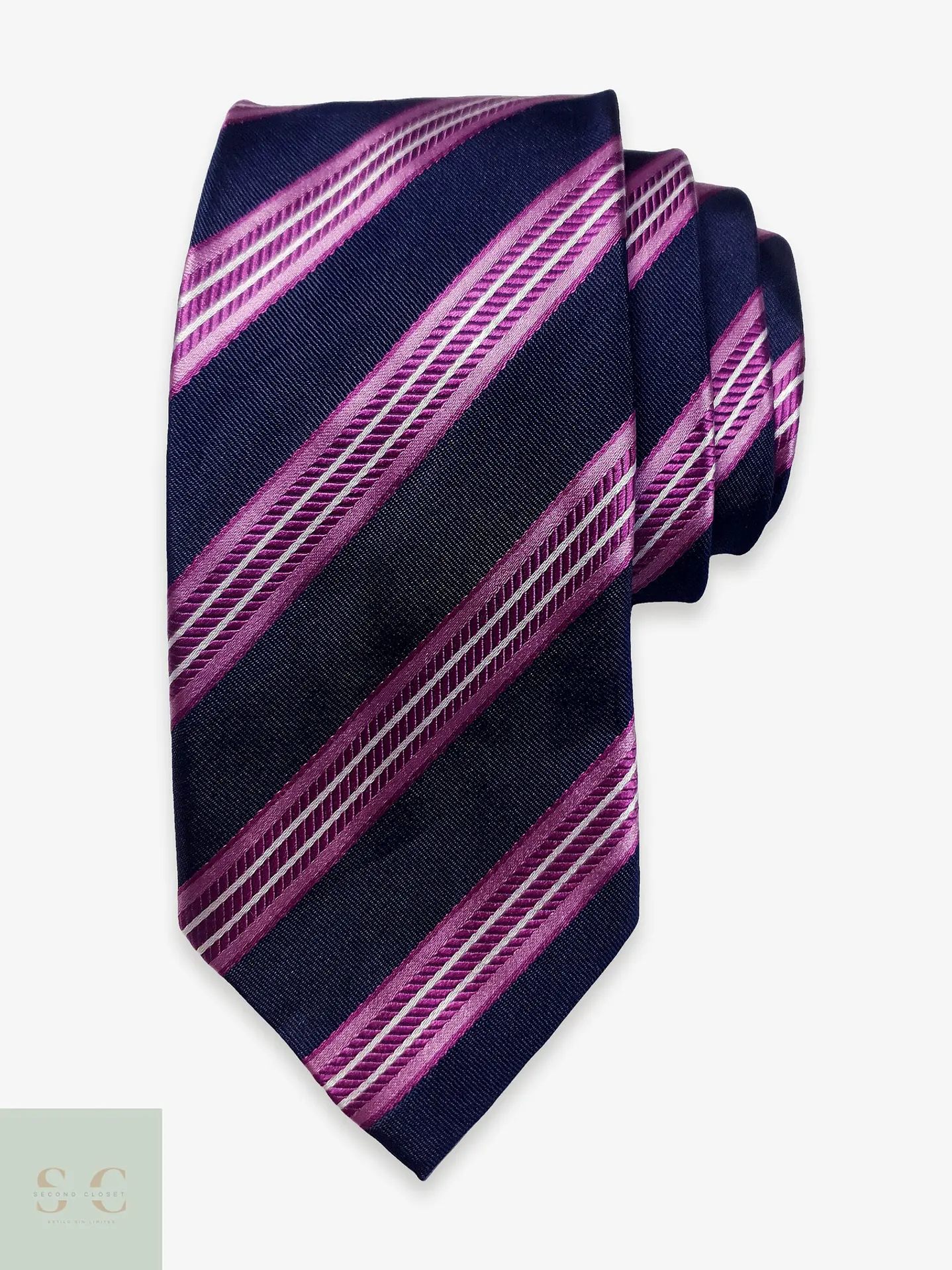 Corbata Clásica de Seda a Rayas Diagonales 1